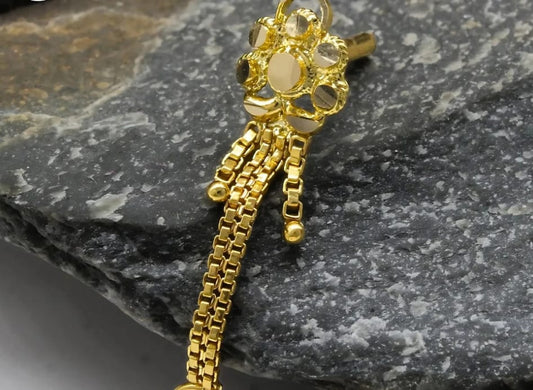 18k Real Gold Cultural Design Chain Style Woman Nose Pin Push Pin