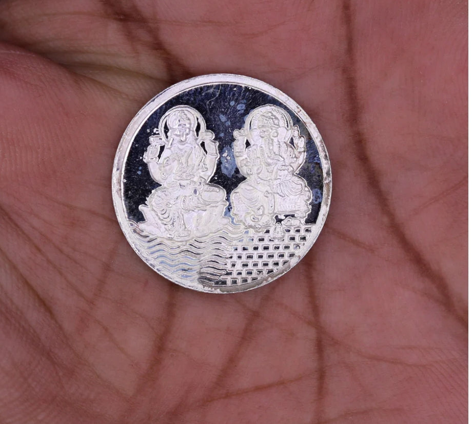 Laxmi & Ganesh 999 purity Silver 10g Coin
