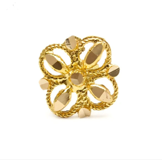 18K Real Gold Floral Square Nose pin Nose ring Push pin