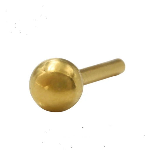 18k Real Gold Woman Round Nose Pin Nose ring push pin