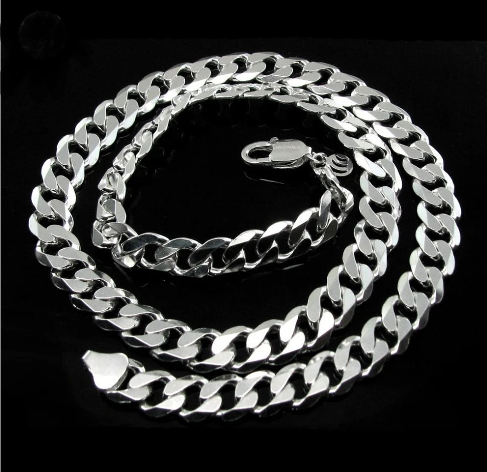 Premium Heavy sterling silver Curb Link men`s Chain