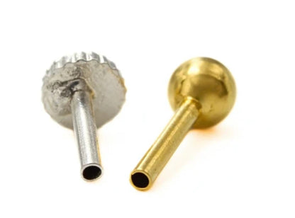 18k Real Gold Woman Round Nose Pin Nose ring push pin