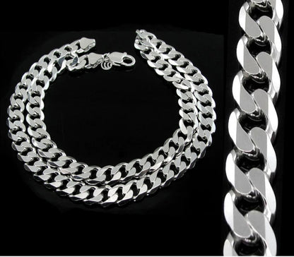 Premium Heavy sterling silver  Curb Link men`s Chain