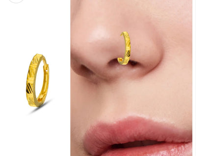 18k real gold woman daily wear clicker nose ring - Earing nose hoop ring