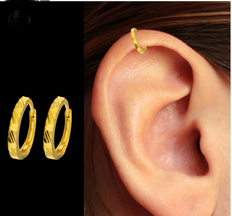18k real gold woman daily wear clicker nose ring - Earing nose hoop ring