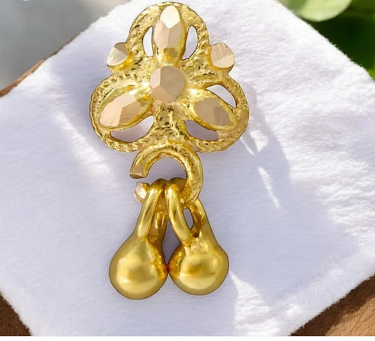 18k Real Gold Handmade Dangle Nosepin  nose ring push pin