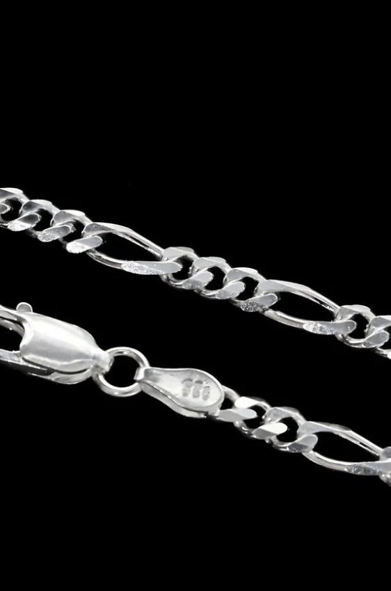Real Sterling Silver unisex Figaro style Neck Chain