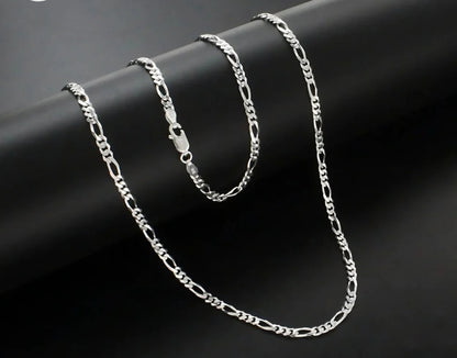 Real Sterling Silver unisex Figaro style Neck Chain