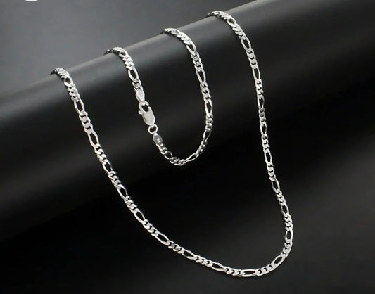 Real Sterling Silver unisex Figaro style Neck Chain