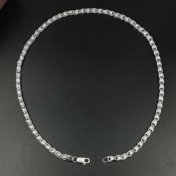 Linked Silver Spring Roll Chain for Man