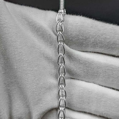 Linked Silver Spring Roll Chain for Man