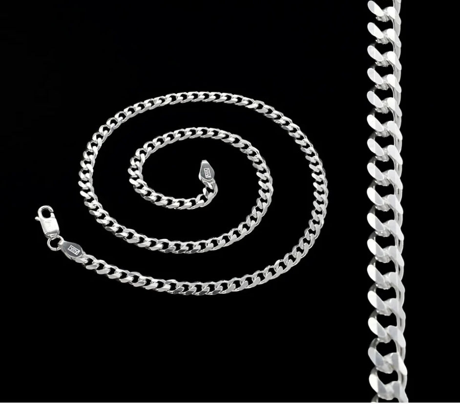 Real Solid Sterling Silver Link Design Chain