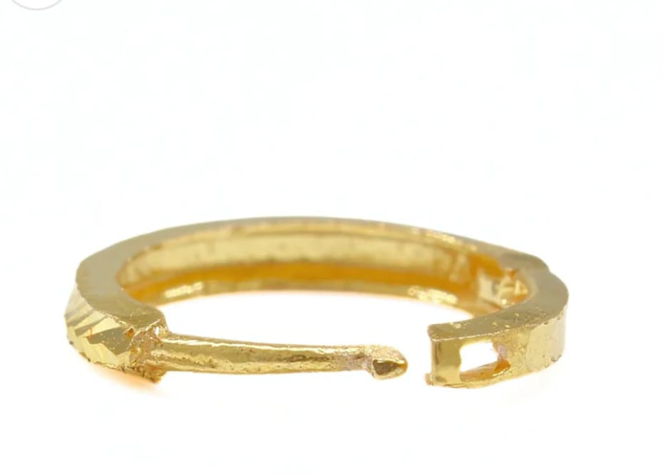 18k Real gold clicker nose ring