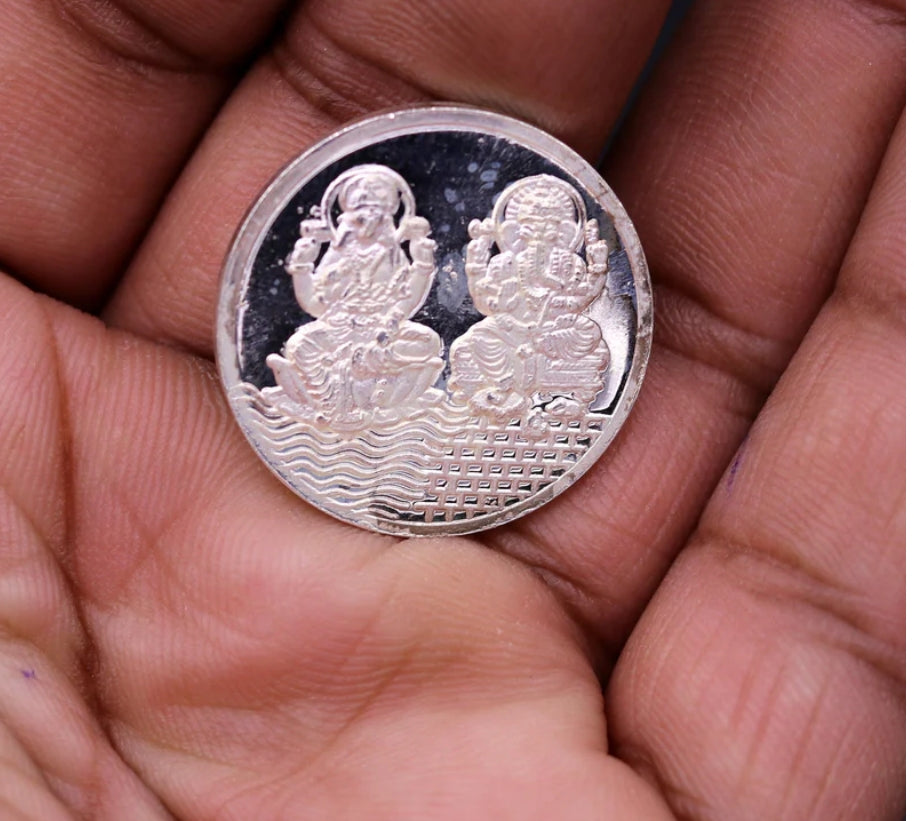 Laxmi & Ganesh 999 purity Silver 10g Coin